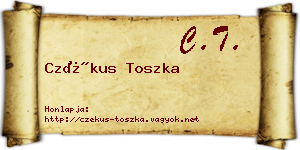 Czékus Toszka névjegykártya